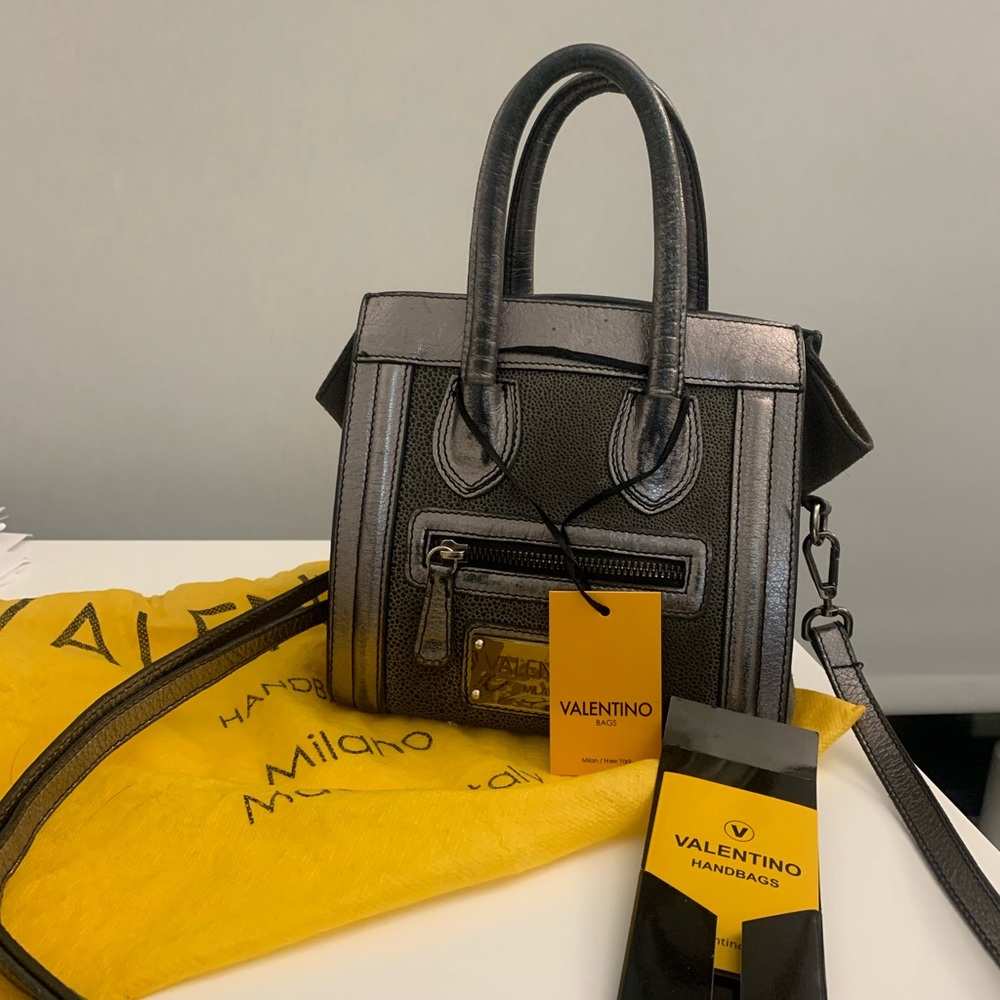 Valentino gray silver bag with top handle
